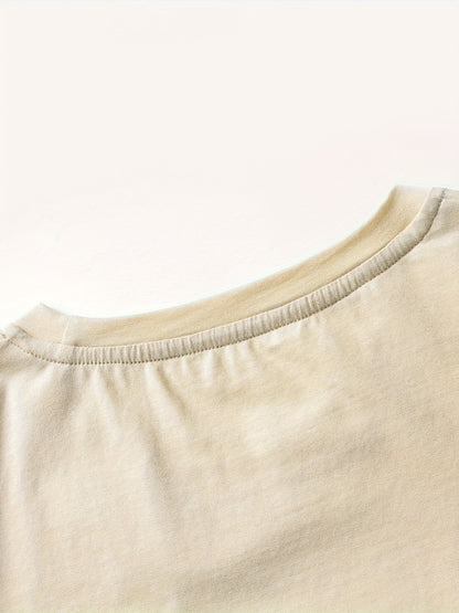 Sun & Mountain Print Men's Round Neck Short Sleeve Tee Fashion Regular Fit T-Shirt Top For Spring Summer Holiday Leisure Vacation