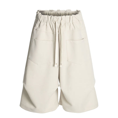 Versatile Street Trend Pleated Reverse Design Loose Men's Casual Shorts