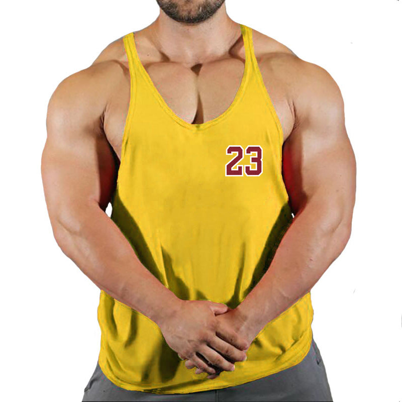 Sportswear vest men's round neck men's cotton vest loose shoulder sleeveless basketball suit - GabyFit Goods