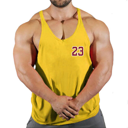Sportswear vest men's round neck men's cotton vest loose shoulder sleeveless basketball suit - GabyFit Goods