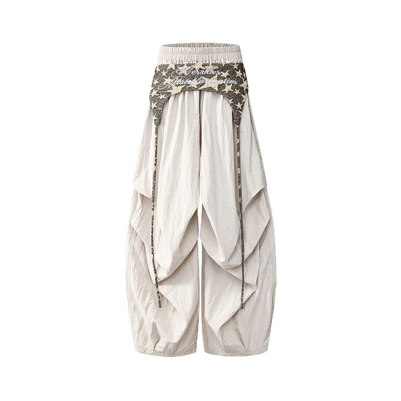 Women's Pants Casual Trousers with Pleated Design Wide-Leg Jazz Dance Long Pants