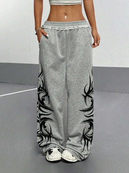 Street Dance High-Waist Sports Pants for Women Hip Hop Loose Fit Jazz Dance Trousers Casual Long Pants