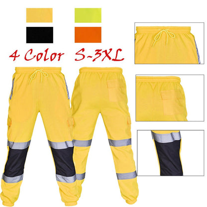 New Men's Fahison Sport Sweat Pants Work Fleece Bottom Joggerms Joggers Yellow Black Orange Fluorescent Green Autumn