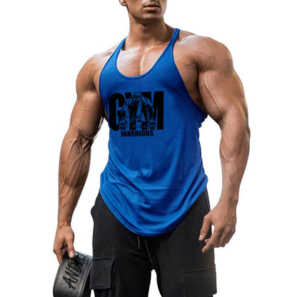 Cotton fitness vest GYM WARRIORS sport deep digging thin shoulder strap shirt - GabyFit Goods