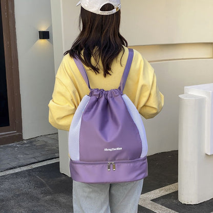 Sports and fitness bag, yoga bag, dry wet separation, swimming bag, independent shoe compartment, drawstring pocket, shoulder bag, dance bag