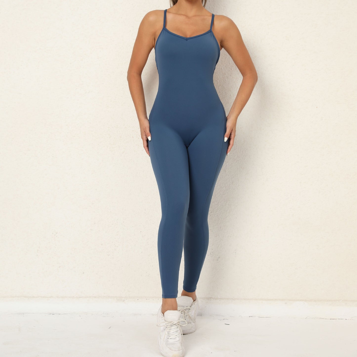 European and American V Neck, No Awkward Thread, Tight Backless One Piece Yoga Pants, Sports Running, Fitness Yoga Pants - GabyFit Goods
