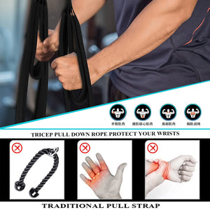 Gym Arm Two Head Three Head Equipment Muscle Rope Muscle Exercise Pulling Down Double Head Tension Accessories Pulling Rope