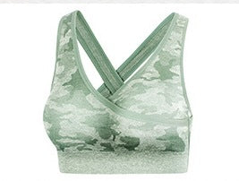 Camouflage 3-piece long sleeved bra pants sports fitness yoga peach hip lifting tight pants set