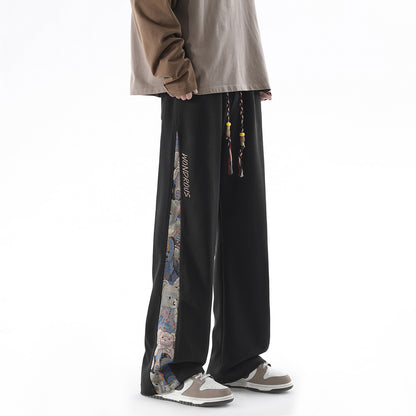 Men's Spring Sports Pants New Loose Youth Boys Cuffed Casual Trousers