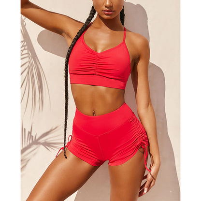 Spring And Summer New Sexy Tight Shorts Suit Sports Camisole Women - GabyFit Goods