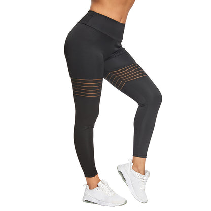 Fitness sports breathable mesh splicing pleated sports bottoming yoga pants - GabyFit Goods