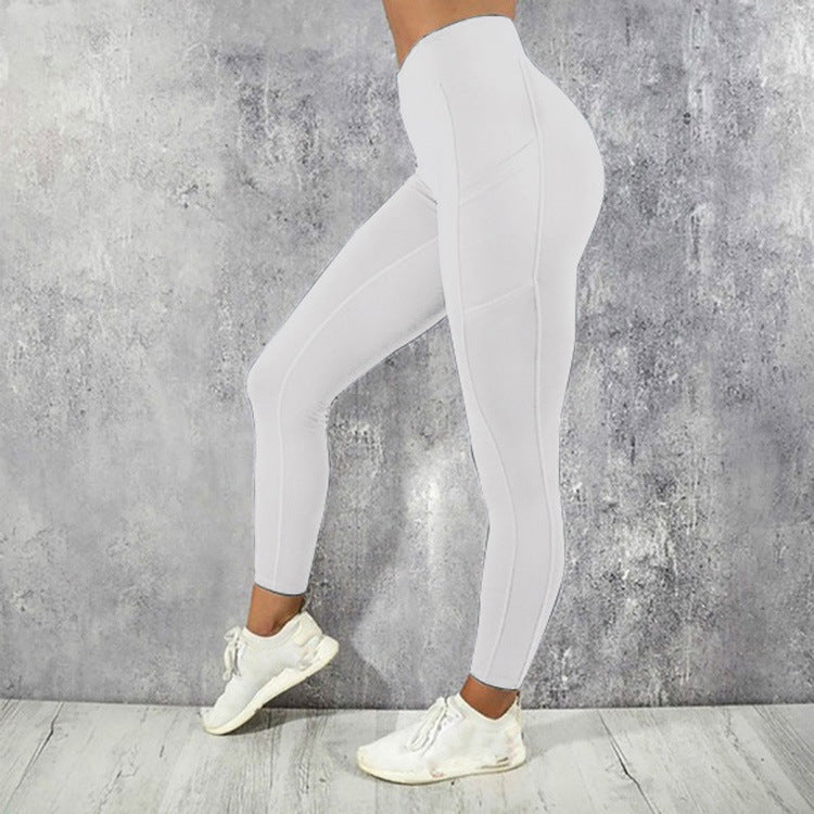 Women's High Waist High Elastic Side Pocket Multicolor Sports Running Fitness Yoga Leggings - GabyFit Goods