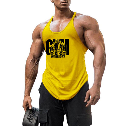 Cotton fitness vest GYM WARRIORS sport deep digging thin shoulder strap shirt - GabyFit Goods