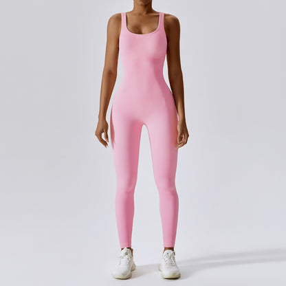Spring seamless one-piece yoga suit for Europe and America, dance, abdominal tightening, slimming, sports, elastic and tight fitting jumpsuit