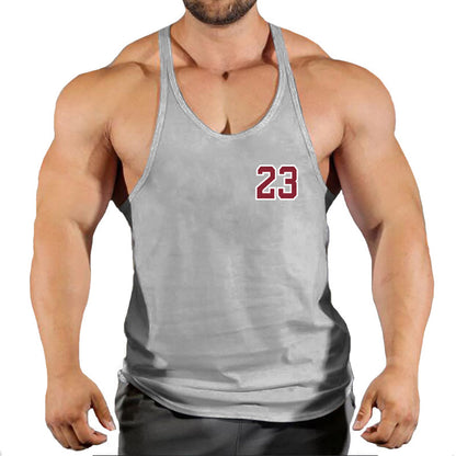 Sportswear vest men's round neck men's cotton vest loose shoulder sleeveless basketball suit - GabyFit Goods