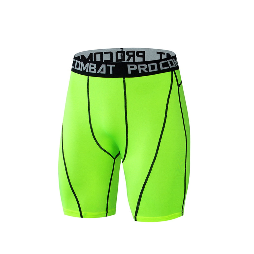 Men Bodybuilding Shorts Fitness Workout Inseam Gym Knickers Male Muscle Alive Elastic Compression Tights Skinny Leggins Hombre - GabyFit Goods