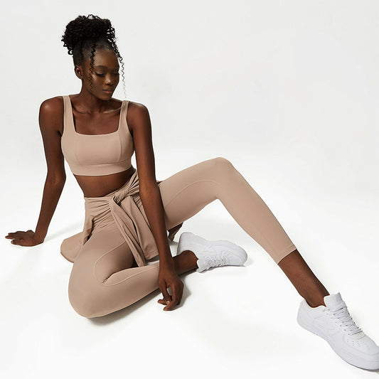 Yoga Suit Women's Nude Yoga Suit Three Piece Large Exercise Fitness Suit - GabyFit Goods