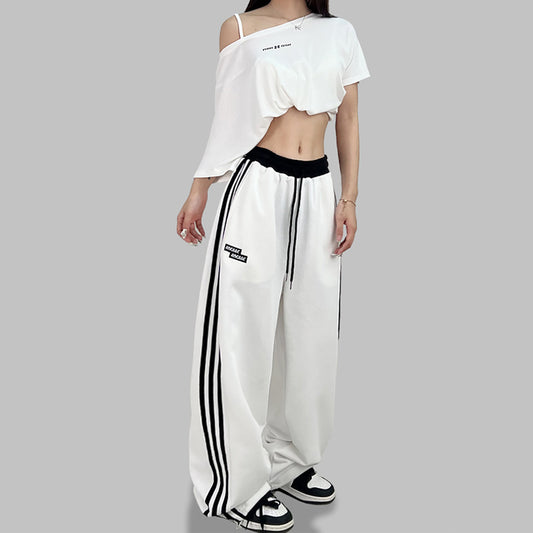 European And American Street Dance Fashion Brand Stitching Waist Pants