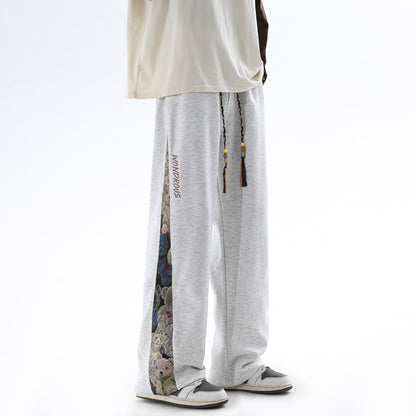 Men's Spring Sports Pants New Loose Youth Boys Cuffed Casual Trousers