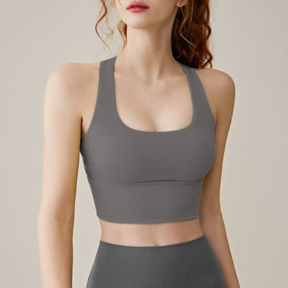 Sports Bra Womens Summer Shockproof Outwear Running Nude Yoga Tank Top, Beautiful Back Gathering, High Strength Fitness Bra - GabyFit Goods