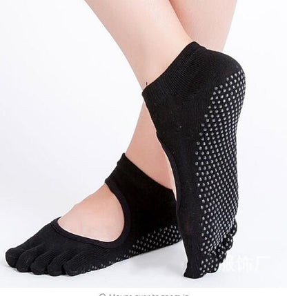 Women Yoga Socks Anti-slip Backless 5 Toe Socks - GabyFit Goods