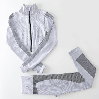 Autumn And Winter New Yoga Running Fitness Wicking Breathable Long-Sleeved Trousers Two-Piece