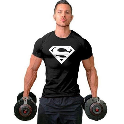 Summer men's fitness T-shirt round neck short sleeved casual fashion top