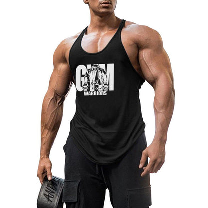 Cotton fitness vest GYM WARRIORS sport deep digging thin shoulder strap shirt - GabyFit Goods