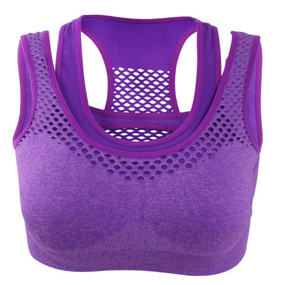 Safty Sports Bra High Stretch Breathable Top Fitness Women Padded Running Yoga Gym Seamless Crop Bra - GabyFit Goods
