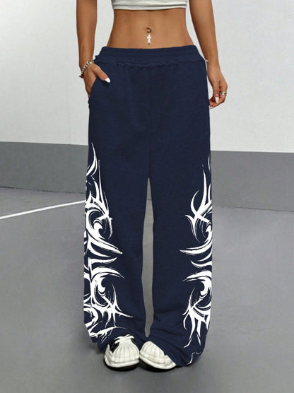 Street Dance High-Waist Sports Pants for Women Hip Hop Loose Fit Jazz Dance Trousers Casual Long Pants