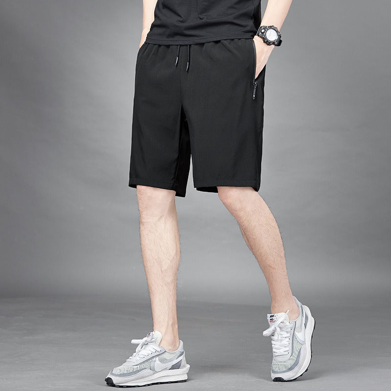 Mens Summer Ice Silk Quick Drying Shorts Lightweight, Breathable, Four sided Elastic Large Size Trendy Air Conditioning Shorts - GabyFit Goods