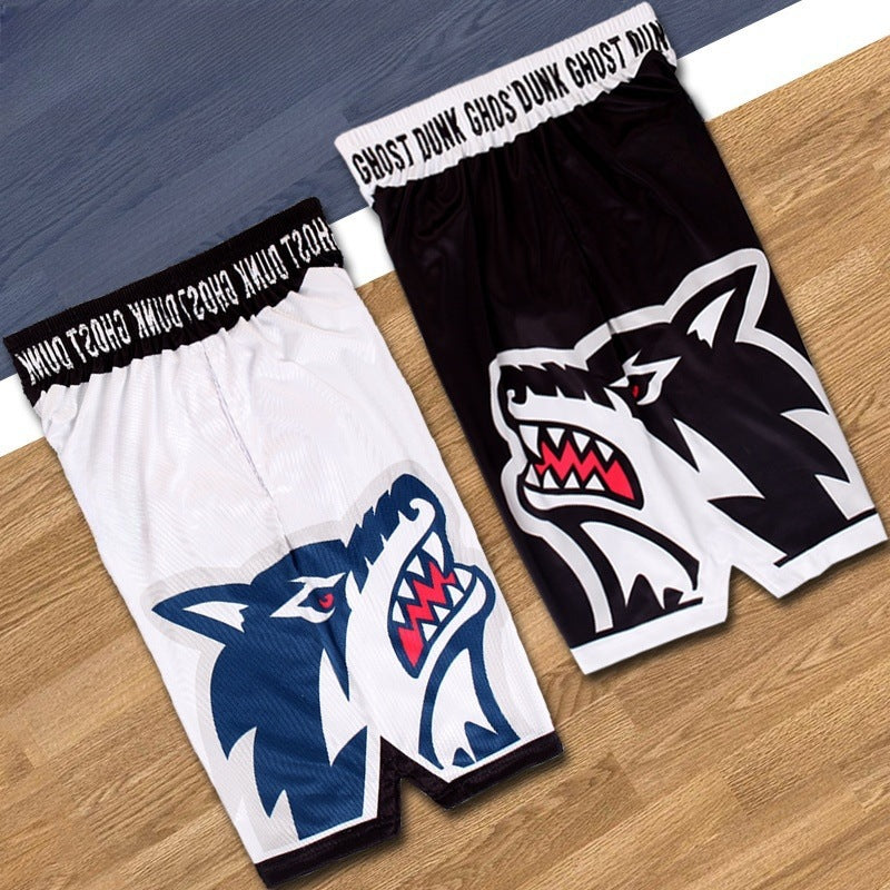 Printed shorts for sports running and fitness training