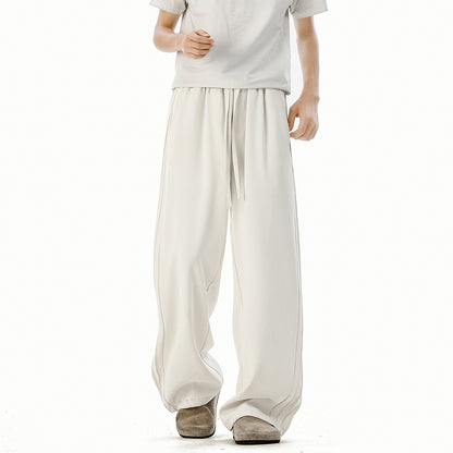 Pants Men's  Clean Fit Straight Loose Wide Leg Long Trousers