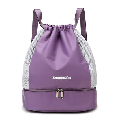 Sports and fitness bag, yoga bag, dry wet separation, swimming bag, independent shoe compartment, drawstring pocket, shoulder bag, dance bag