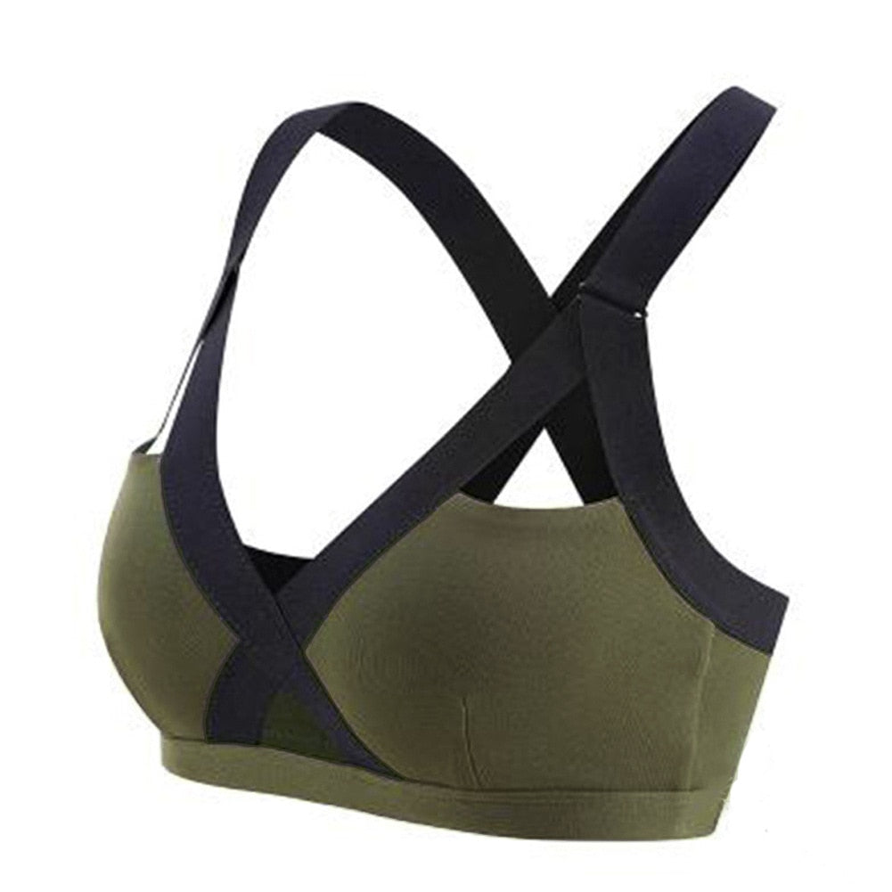 Sports Bra Yoga Padded Underwear Women Fitness Crop Top Hollow Out Seamless Black Push Up Cross Sportswear Gym Shirt Bralette - GabyFit Goods