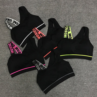 New Letter Cut Out Sports Bra Women Fitness Yoga Push up  Gym Padded Sports Top Athletic Sexy  Workout Running Clothing P165 - GabyFit Goods