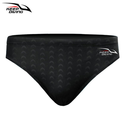 Shark Skin Swim Competition Boxer Briefs Men Sport Trunks Swimwear Quick Dry Swimsuit