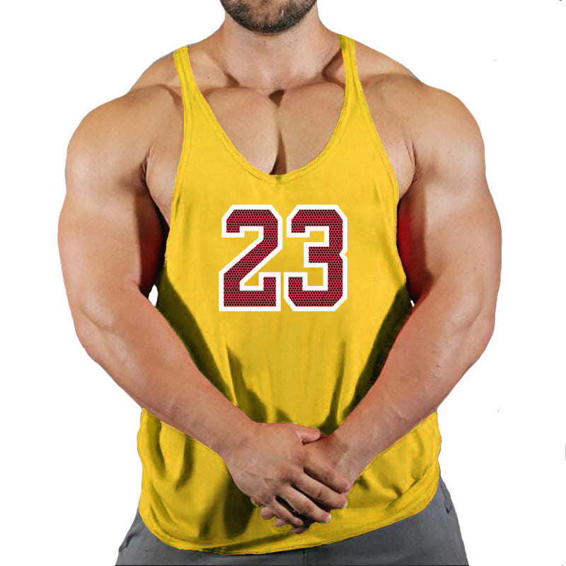 Sportswear vest men's round neck men's cotton vest loose shoulder sleeveless basketball suit - GabyFit Goods