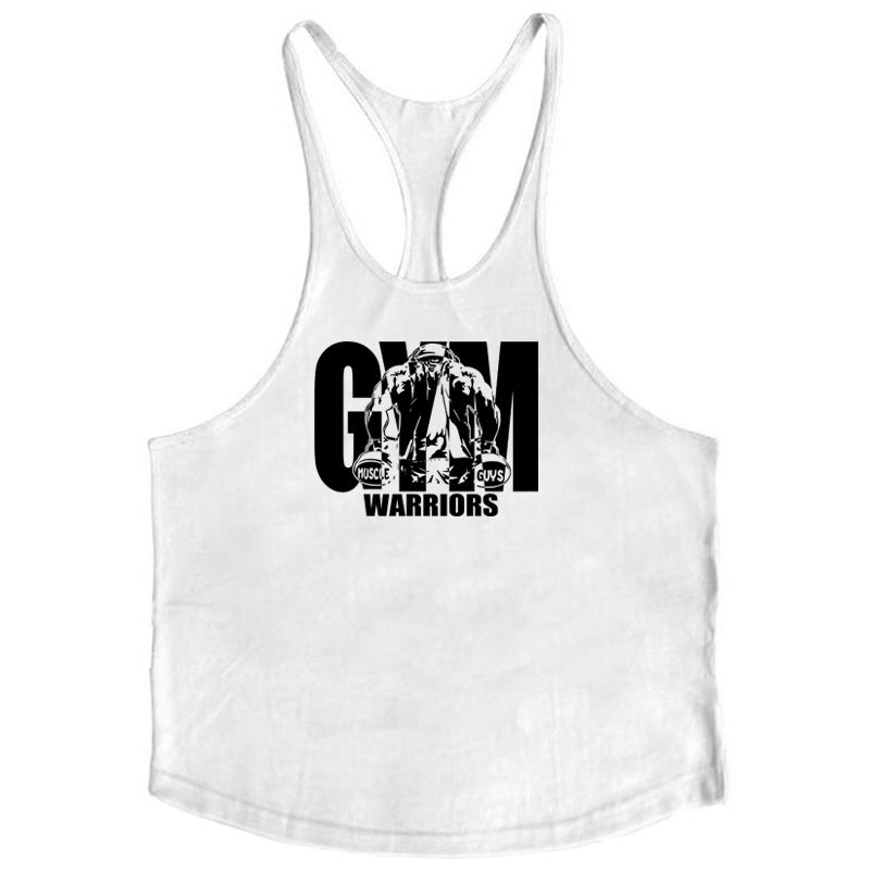 Cotton fitness vest GYM WARRIORS sport deep digging thin shoulder strap shirt - GabyFit Goods