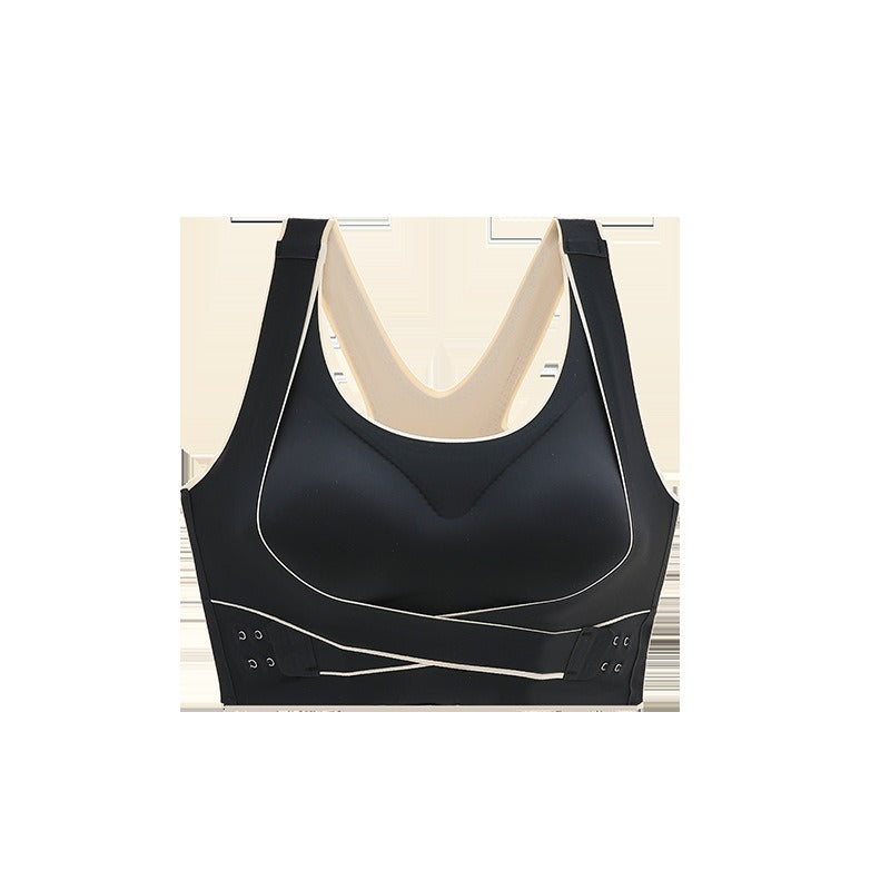 Traceless Sports Bra for Women Shockproof Running Gather Anti sagging Back Fitness Yoga Tank Top Style Steel Ring Free Bra - GabyFit Goods