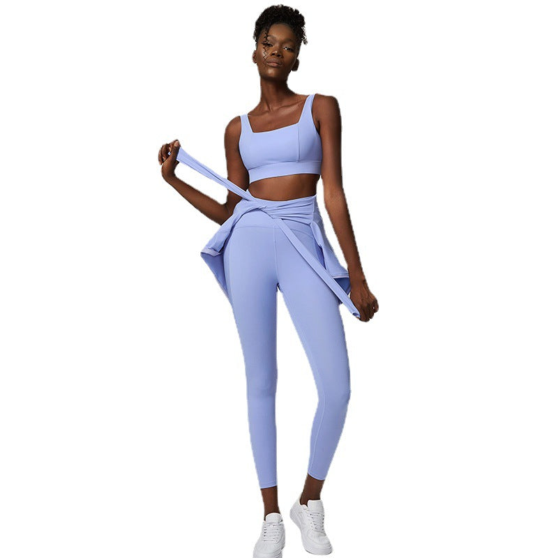 Yoga Suit Women's Nude Yoga Suit Three Piece Large Exercise Fitness Suit - GabyFit Goods
