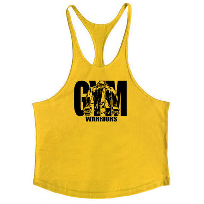 Cotton fitness vest GYM WARRIORS sport deep digging thin shoulder strap shirt - GabyFit Goods