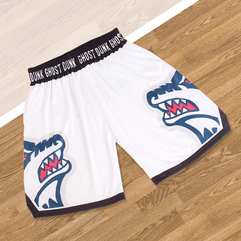 Printed shorts for sports running and fitness training