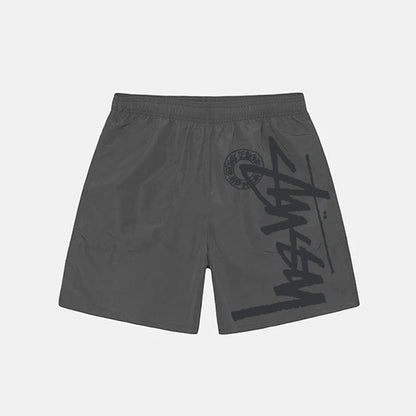 Summer Quick-Dry Loose Beach Pants with Seaside Print, Plus Size Fitness Hip-Hop Shorts