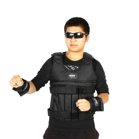 SUTEN 20kg/50kg Loading Weighted Vest For Boxing Training Workout Fitness Equipment Adjustable Waistcoat Jacket Sand Clothing - GabyFit Goods