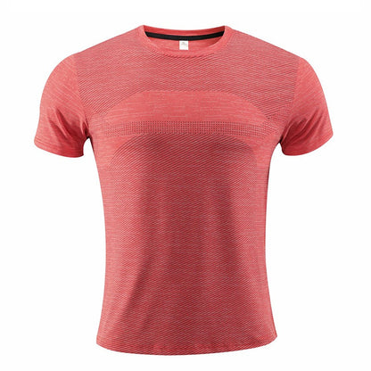 Men's short sleeved sports T-shirt, quick drying clothes, summer running clothes, fitness clothes - GabyFit Goods