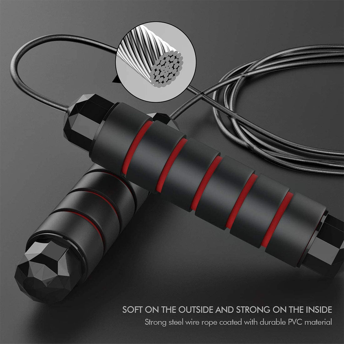 Jump Rope Tangle-Free Rapid Speed Jumping Rope Cable with Ball Bearings Steel Skipping Rope Gym Fitness Home Exercise Slim Body - GabyFit Goods