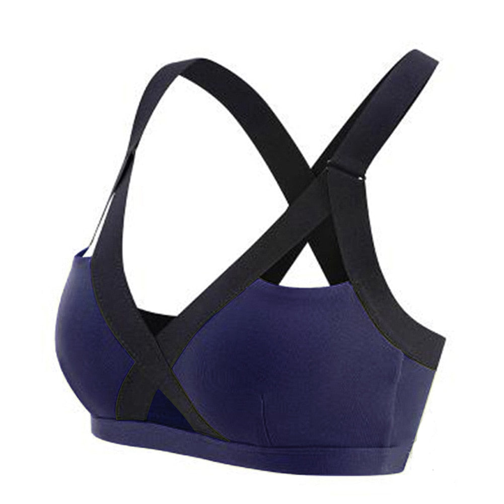 Sports Bra Yoga Padded Underwear Women Fitness Crop Top Hollow Out Seamless Black Push Up Cross Sportswear Gym Shirt Bralette - GabyFit Goods