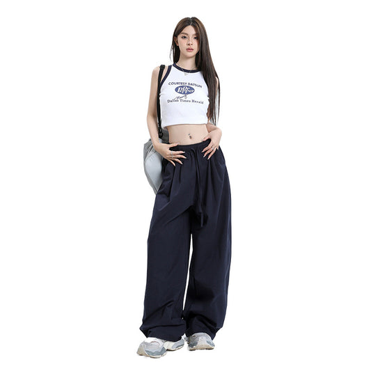 Women's Street Dance Cargo Pants Dark Blue Street Dancing Casual Sports Trousers for Women