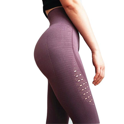 Super Stretchy Gym Tights Energy Seamless Tummy Control Yoga Pants High Waist Sport Leggings Purple Running Pants Women - GabyFit Goods